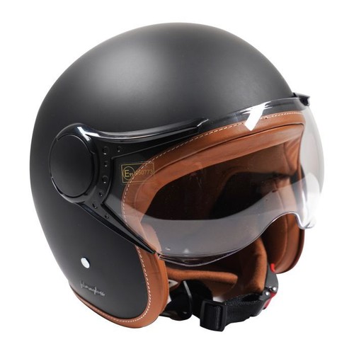 Open face motorcycle helmet - open,