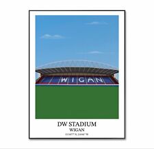 Wigan Athletic Football Poster, DW Stadium Poster, DW Stadium Print Gift, A4