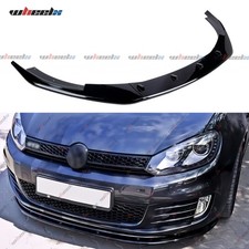 FOR VW GOLF MK6 GTI GLOSS BLACK FRONT BUMPER SPLITTER LIP SPOILER BODY KIT 08-12