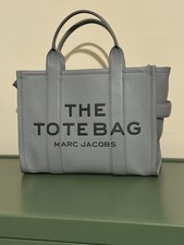MARC JACOBS WOLF GREY MEDIUM LEATHER TOTE BAG