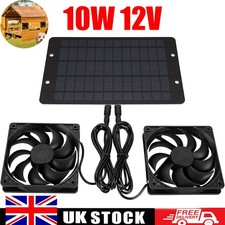 Ventilation Fans 12V 10W Solar Powered Panel Fan for Greenhouse Camping Sheds UK