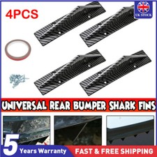 4X Curved Car Rear Body Bumper Diffuser Shark Fin Universal Spoiler Black Kit