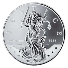 Niue $1 2025 Lady Justice 1 oz Silver 999 BU in Capsule