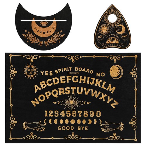 Wooden black ouija board - wooden,