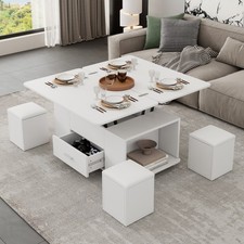 Wheeled Coffee Table with Lift