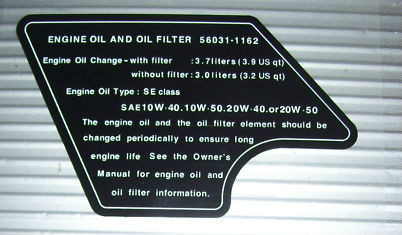 Kawasaki z1000j kz1000j - kz1000j, oil