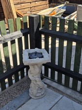 Twist Bird Bath Feeder Concrete Hand Cast Stone Garden Ornament