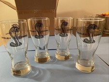 RARE Shelby Cobra  Pilsner Glass Black And Gold Emblem 4 Available Quantity Sale