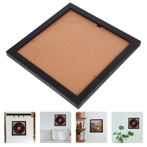 Black vinyl record - vinyl, wood