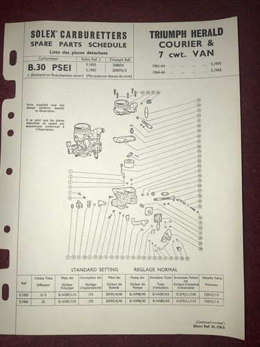 Jb26 solex carburetters - carburetters, spare