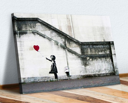 Canvas wall art banksy balloon - wall,