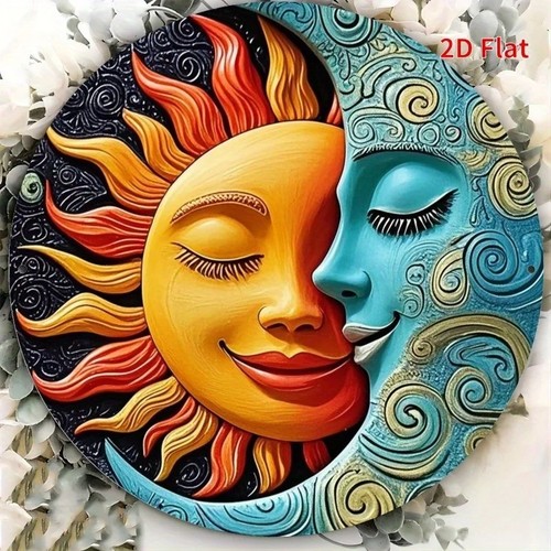 Sun moon metal - metal, wall