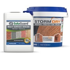 Stormdry Masonry Protection Cream and Soluguard Biocide - Exterior Brick Sealer