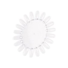 3 X CLEAR/NATURAL Round Acrylic Nail Art Tips Display Polish Practice Wheel by