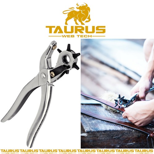 Silver revolving leather punch - revolving,