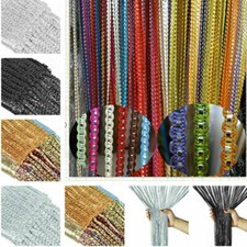 Glitter String Curtain Panels Door Fly Screen Hanging Curtains Room Divider Net