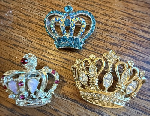 Vintage crown brooches kjl - 3,