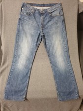 LEVI'S Mens 752 Regular Slim Jeans W36" L29.5 Blue Cotton