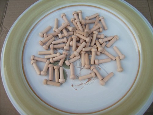 50x wooden toy wheel axle - wooden,