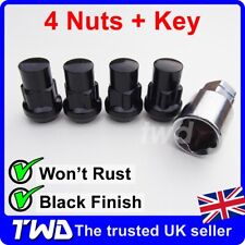 4x BLACK COMPATIBLE WHEEL LOCKING NUTS - FORD FOCUS (M12x1.5) ALLOY BOLT [Bb]