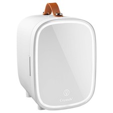 4L Mini Fridge with LED Mirror Portable Cooler Warmer Table Top Bedroom Makeup