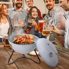 White Portable Round Kettle