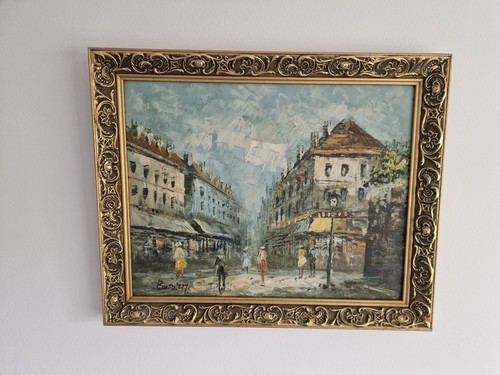 Framed oil painting paris - oil,