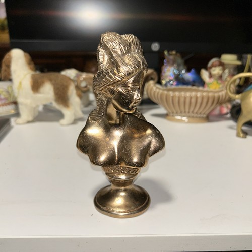 Vintage brass lady bust - vintage,