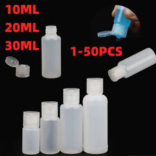 10/20/30ML Small Travel Flip Caps Liquids Bottle Plastic Empty Clear Containers