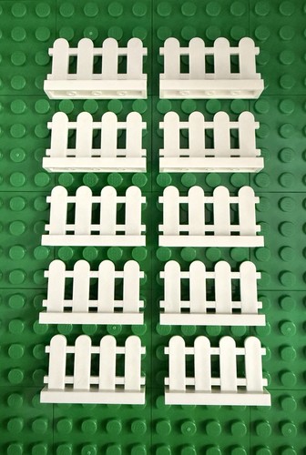 Lego white picket fence 10 - lego:, x