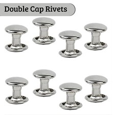 Double Cap Tubular Rivets Studs for Leather Crafts Handbags Repair 100pcs