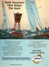 1989 Avemco Insurance Direct Course Yacht Boat Sailboat Sailing vintage Print AD