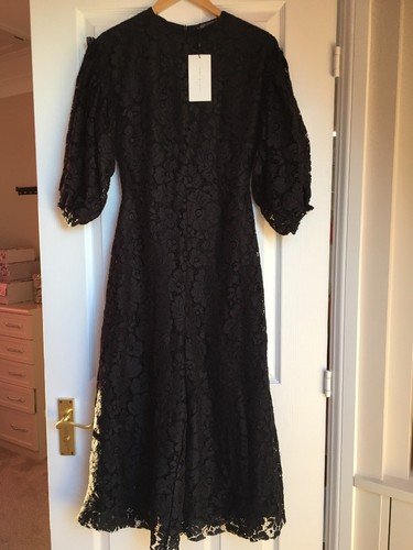 Black floral cropped lace - black,