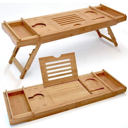 Extendable bamboo bath caddy - extendable,