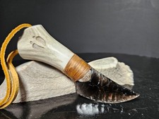 Obsidian Necklace Knife~Mountain man accessories~Worldwide~Bushcraft~Foreaging