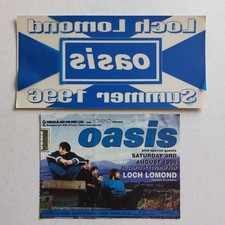 OASIS - Loch Lomond - Concert Ticket + Car Window Sticker (Sat 3 AUG 1996)