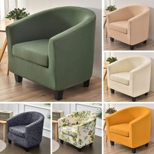 Tub Chair Cover 2 Piece Printed Barrel Chair Cover Stretch Club Chair Slip Cover