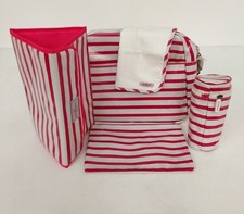 Cath Kidston Red White Stripe Baby Changing Bag and Accessories