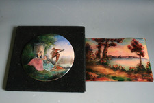 TWO ANTIQUE 19TH CENTURY LIMOGES ENAMEL PLAQUES