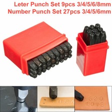 Number & Letter Punch Set Alpha Numeric Carbon Steel Punches Craft Black 6/8mm