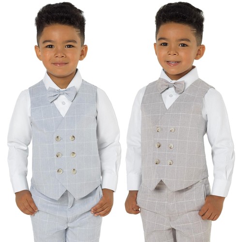 Boys checked waistcoat suit - boys,