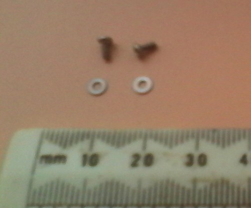 Screw and washer - for, ferret