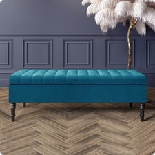 Velvet ottoman bench - velvet, shoe