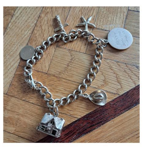 Gold vintage charm bracelet - gold,