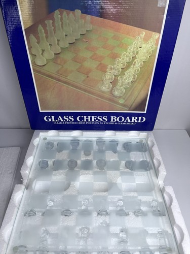 Glass chess game set - set, large