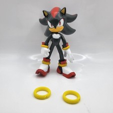 Sega Jakks Sonic The Hedgehog - 5" Shadow Poseable Bendy Toy Figure With Rings