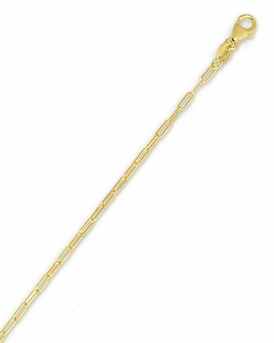 Polished oval paperclip ankle - polished,