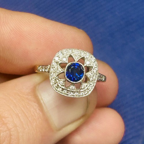 Art deco 18ct royal - deco, blue