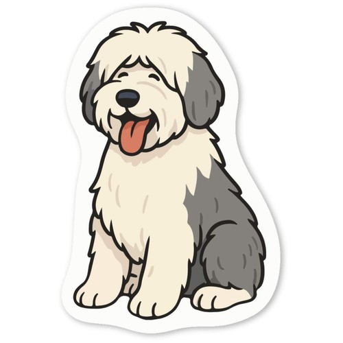 Old english sheepdog white - 'old,