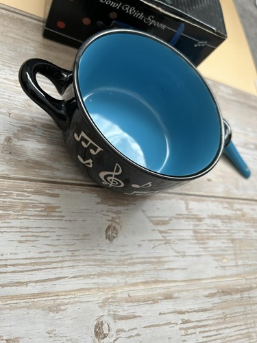 Ceramic soup bowl and spoon - bowl,